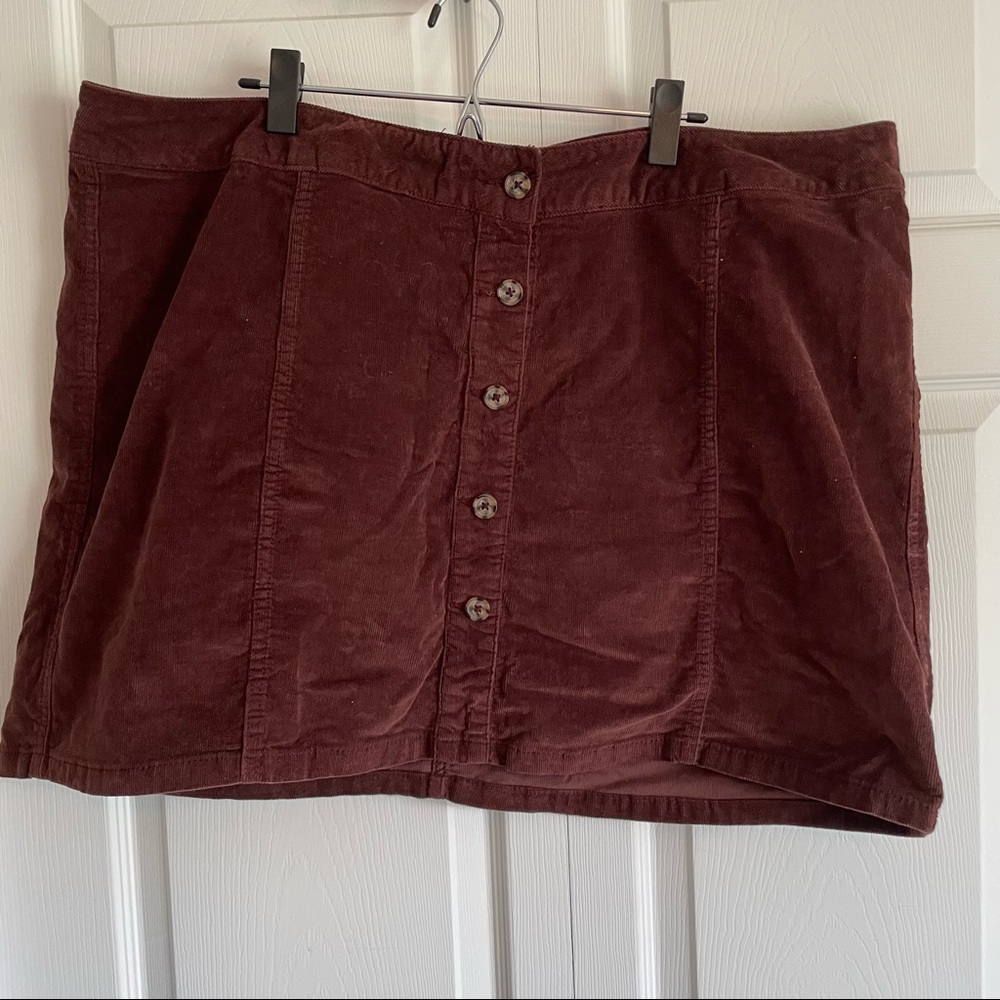Burgundy corduroy skirt